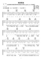 《暗里着迷》新手版图片吉他谱 - 原调调 - 选调C调编配 - 刘德华粤语六线谱入门版_微谱库
