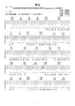 《李白》吉他曲谱新手版C调指法编配 - 原调C调 - 变调夹Capo=0 - 入门六线谱_微谱库