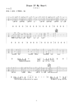 高清吉他谱《shape of my heart》- Sting高级版高清图谱 - 选用A调手法编配 - 变调夹Capo=0_微谱库