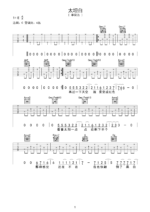 吉他谱《太坦白》- 全曲入门版伴奏曲谱 - 国语版 - 拍子4/4拍 - 选调E调 - 李荣浩六线谱_微谱库