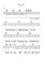 《dear john》吉他谱 - 吉他谱 选用F调指法编配 - 原调F调 - 六线谱(弹唱谱)_微谱库