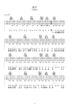 苏运莹歌曲《月下》C调吉他谱 - 六线谱(弹唱谱) - 原调C调 - 初级六线谱_微谱库