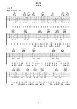 吉他谱《听海》- 全曲入门版伴奏曲谱 - 国语版 - 拍子4/4拍 - 选调Bb调 - 张惠妹六线谱_微谱库