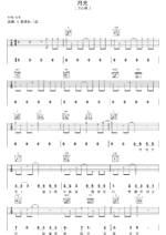 吉他谱《月光》- 全曲入门版伴奏曲谱 - 国语版 - 拍子4/4拍 - 选调C调 - 王心凌六线谱_微谱库