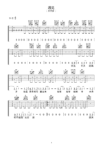 孙燕姿歌曲《遇见》C调吉他谱 - 六线谱(弹唱谱) - 原调C调 - 初级六线谱_微谱库
