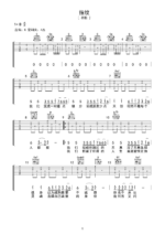 《指纹》全谱伴奏版吉他谱子 - 胡歌六线谱Bb调编配 - 初级吉他谱 - 国语_微谱库